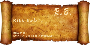 Rikk Boáz névjegykártya